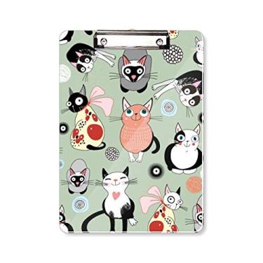 Imagem de Placa de prancheta Animal Pet Cute Cat Family Pasta, bloco de escrita A4