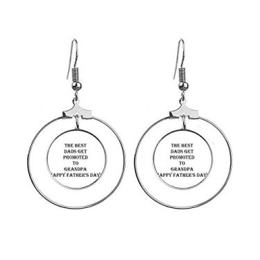 Imagem de Dad Promoted to Grandpa Pais Festival Brincos Pendentes Argola Joias Círculo Drop