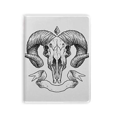 Imagem de Caderno de ilustrações de desenho de animais de caveira de cabra capa de goma Diário capa macia Diário
