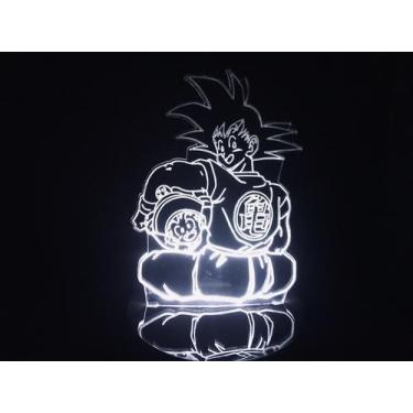 Imagem de Luminária Led 3D Goku Goten Gohan Acrílico Abajur - Geeknario