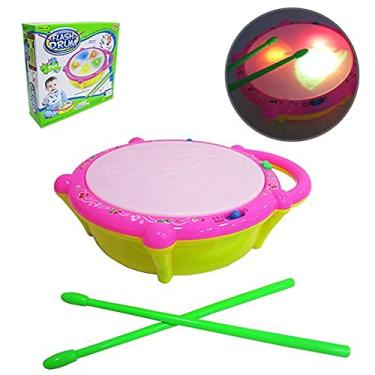 Imagem de Tambor Mini Bateira Tamborzinho Infantil para Bebês com Luz e Som