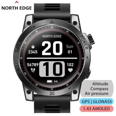 Imagem de North Edge-Cross Fit 3 Smartwatch GPS para homens  relógio esportivo  1 43 HD AMOLED Display