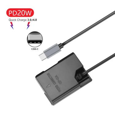 Imagem de PD USB-C Para EP-5A EN-EL14 Manequim Bateria Adaptador De Energia para Nikon D3100 D3200 D3300 D3400