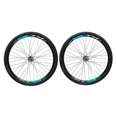 Imagem de Par Roda Aro 29 KOG Cubo Rosca Freio Disco Pneu Slick,Preto Azul