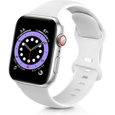 Imagem de Hoopyeecase pulseira de relógio Compatível com Apple Watch Band 38mm 40mm 42mm 44mm, Suave Silicone Esporte Substituição Banda Compatível com iWatch Series 6 5 4 3 2 1 para mulheres homens