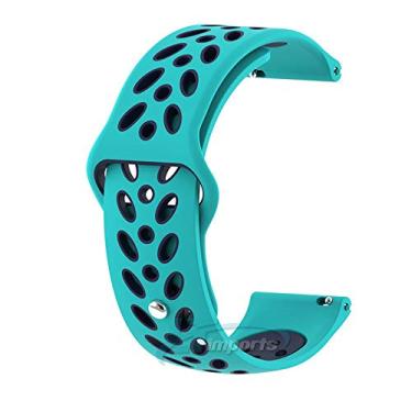 Imagem de Pulseira 20mm Sport V3 para Samsung Galaxy Watch Active 44mm 40mm - Galaxy Watch 3 41mm - Galaxy Watch 42mm - Amazfit GTR 42mm - MARCA LTIMPORTS (Ciano/Azul)