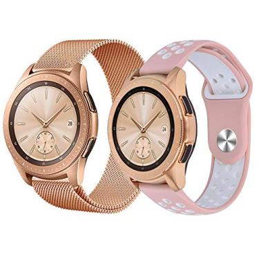 Imagem de Pulseira extra para Samsung Galaxy Watch 42mm /Active and Gear S2 (Rose Gold + Rosa_Branco)