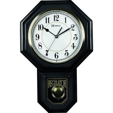 Imagem de Relógio De Parede Pêndulo Eletrônico Musical Gravatinha 5304 Preto