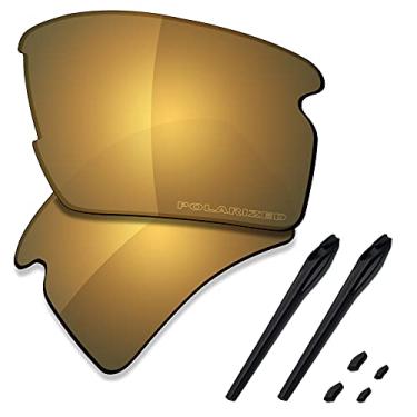 Imagem de SAUCER Lentes de reposição premium e kits de borracha para óculos de sol Oakley Flak 2.0 XL OO9188 High Defense - Bronze Dourado polarizado