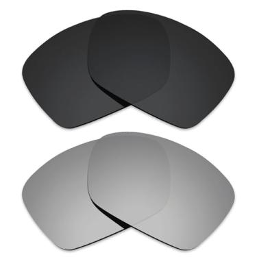 Imagem de Alphax 2 pares de lentes polarizadas de substituição para Costa Del Mar Galveston 06S9073 - Óculos de sol preto + titânio