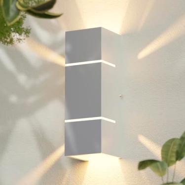 Imagem de Arandela Externa Luminária de Parede Muro +Led 9W MF116 (Branco (Branco Quente))