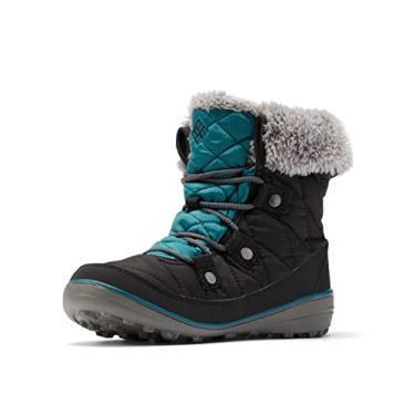 Imagem de Columbia Bota de inverno feminina curta, Omni-Heat, impermeável e respirável, Preto/Água Profunda, 7.5