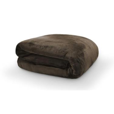 Imagem de Cobertor Manta de Microfibra Neo Velour 300g Solteiro 1,50 x 2,20 Marrom Camesa