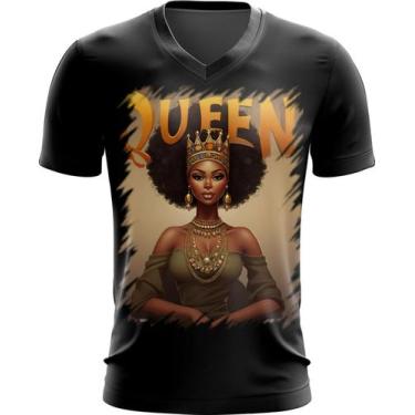 Imagem de Camiseta Gola V Rainha Africana Queen Afric 6 - Kasubeck Store