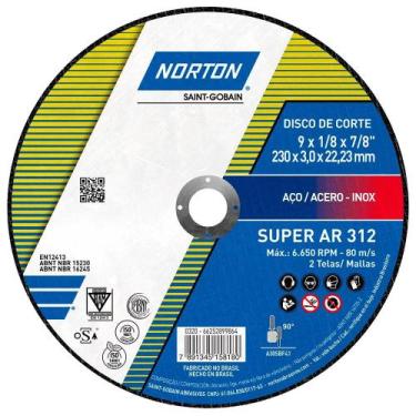 Imagem de Disco De Corte P/ Aço Norton 230X3,0X22,23mm Ar312