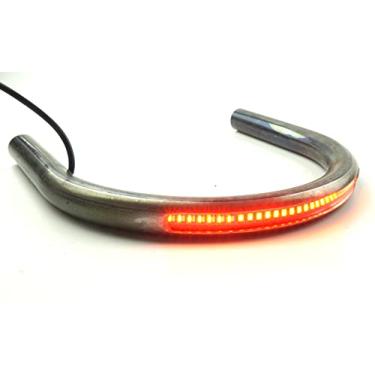 Imagem de TADAFA Retro Motorcycle Cafe Racer Seat Frame Hoop Brat Loop com faixa de LED Freio Luz de Cauda Turn Singal