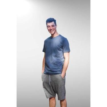 Imagem de Camiseta Masculina Adulto Cia da Malha 100% Algodão Cinza Cor:Cinza;Tamanho:3G-Masculino
