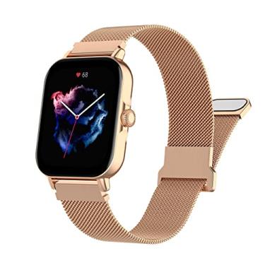 Imagem de Bolesi Pulseiras de metal compatíveis com Amazfit GTS/GTS2/GTS 2e/GTS 2 Mini, pulseira de relógio de malha de aço inoxidável de 20 mm de substituição para Amazfit Bip/Bip Lite/Bip U Pro, ouro