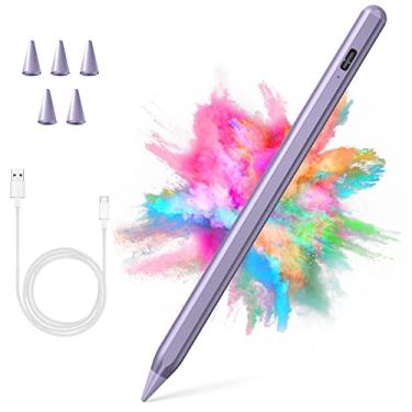 Imagem de Caneta Stylus para iPad 2018-2022 com Palm Rejection, Active Pencil para Apple iPad 10ª/9ª/8ª/7ª/6ª Geração, iPad Pro 11/12,9 polegadas, iPad Air 5ª/4ª/3ª Geração, iPad Mini 6ª/5ª Geração (Roxo)