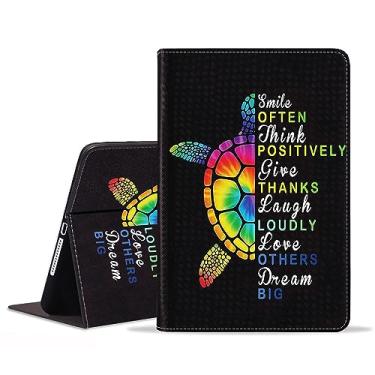 Imagem de ZXHSBROK Capa para Samsung Galaxy Tab S6 Lite 10,4 polegadas 2022/2020 (SM-P610/P613/P615/P619) - Capa fólio fina de couro PU com suporte automático para hibernar/despertar, tartaruga marinha