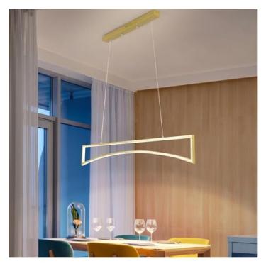 Imagem de Luminária pendente LED linear para cozinha, luminária pendente preta retangular LED, lustre LED, iluminação pendente para restaurante ilha de cozinha (cor: 2)