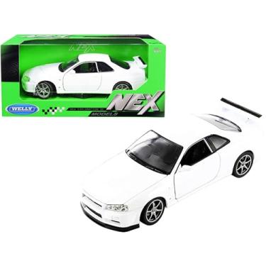 Imagem de Welly Nissan Skyline GT-R (R34) RHD (Right Hand Drive) White NEX Models 1/24 Diecast Model Car