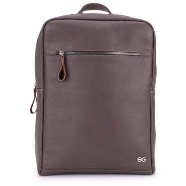 Imagem de Mochila Executiva Slim Para Notebook Tablet Couro Legítimo (Marrom Escuro)