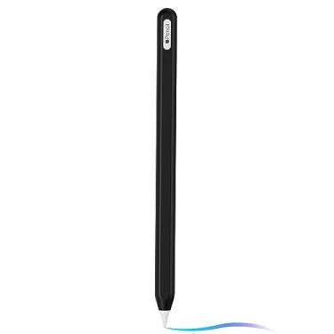 Imagem de Capa de silicone ultrafina compatível com Apple Pencil 2ª geração, capa protetora de silicone para iPad Pro 11 12,9 polegadas 2018, capa de silicone macio à prova de choque (preto)