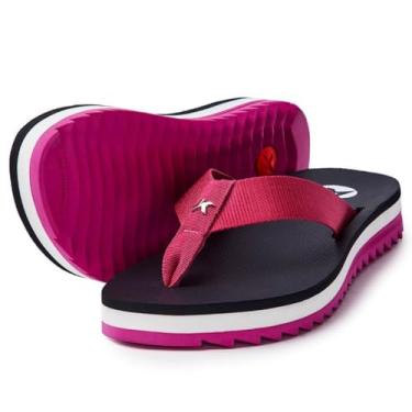 Imagem de Chinelo Kenner Kyra Solado Alto Feminino - Preto e Rosa - 35