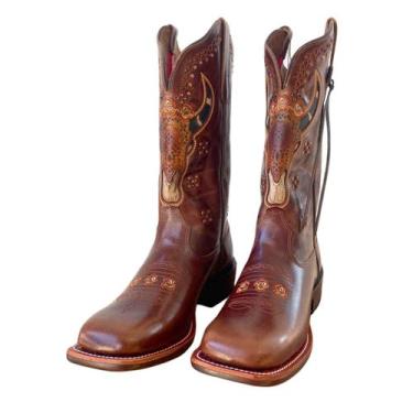 Imagem de Bota Texana Feminina Goyazes Atlanta Caramel