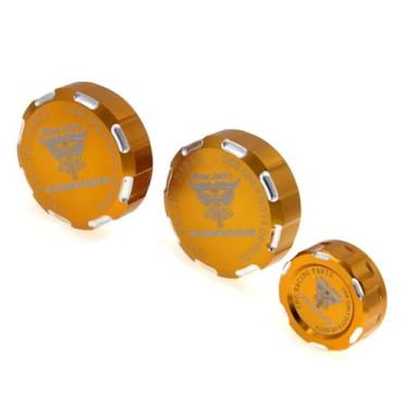 Imagem de Riderjacky CNC 6061 alumínio motocicleta dianteira e embreagem freio e freio traseiro cilindro tampa do reservatório de fluido para HONDA CB1000R CB 1000R 2009-2016 CB1000 R (dourado)