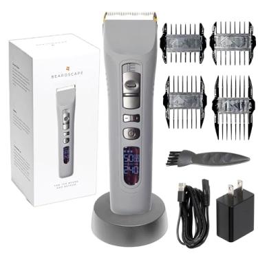 Imagem de Brio Aparador de barba Beardscape V1 para homens profissional com lâmina de cerâmica de baixa fricção, aparador de cabelo profissional sem fio para barbeiros com 4 horas de tempo de bateria longa,