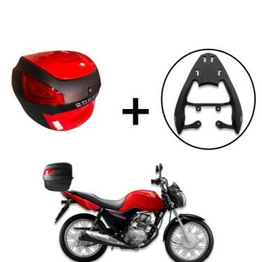 Imagem de Baú Bauleto 29L + (  Fiber Force ) cg 125/150/160 - AWA, Vermelho