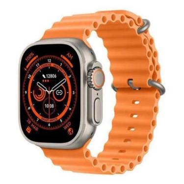 Imagem de Smartwatch Z8 Ultra Laranja Instagram Facebook Chamada Nfc Gps Android