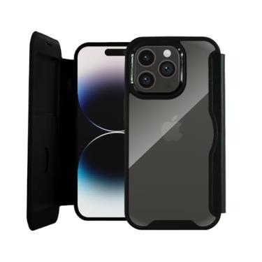 Imagem de Gshield Capa Case Capinha Carteira Dual com Slot para Cartão, Proteção RFID e Fecho Magnético, Frente e Verso (Preta, iPhone 14 Pro Max)