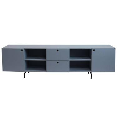 Imagem de Rack Tube 2 Portas 2 Gavetas 2 Nichos 2200x616x417 Azul Sereno - Mdf Arauco