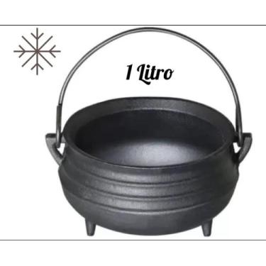Imagem de Caldeirão Panela Tripé Ferro Sem Tampa 1 Litro Postagem Rápida - Santa