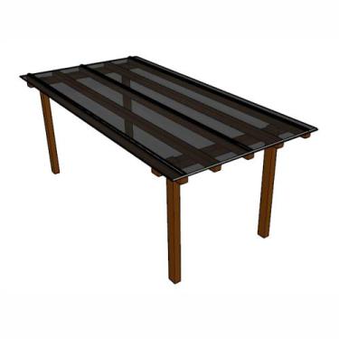 Imagem de Kit Policarbonato Fume 4mm 2,00m x 6,00m - Perfis Naturais - RM Polica