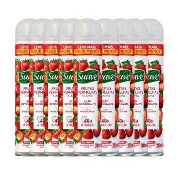Imagem de Kit Desodorante Aerosol Suave Frutas Vermelhas 200ml - 9 Unidades