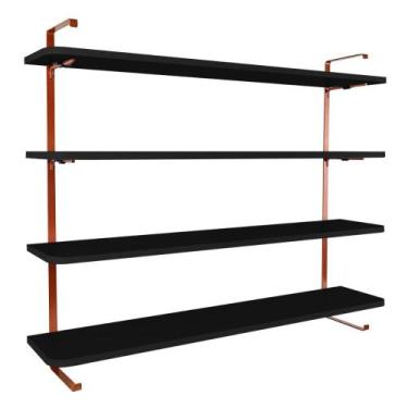 Imagem de Prateleira de parede 100 x 20 cm com 4 níveis para Decoração de Sala Q