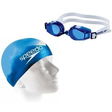 Imagem de Kit Natação Infantil Speedo óculos e Touca JR SWIM, Azul