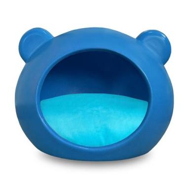 Imagem de Casa Cama Toca Pet Iglu Cachorro E Gato Com Almofada Azul M - Foster P