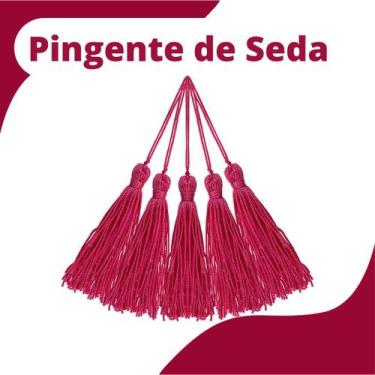 Imagem de Pingente De Seda Tassel - Franja - Rosa Escuro - Com 20 Unidades - Nyb
