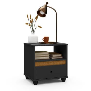 Imagem de Mesa de Cabeceira Box Quarto 1 Gaveta Decoração - Moveis Fast Online, 