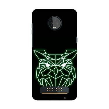 Imagem de AMZER Capa rígida de encaixe de designer feita à mão fina para Motorola Moto G6 Play - Coruja - azul-petróleo