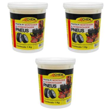 Imagem de Kit 3 pasta para montagem e desmontagem de pneus allchem 1kg