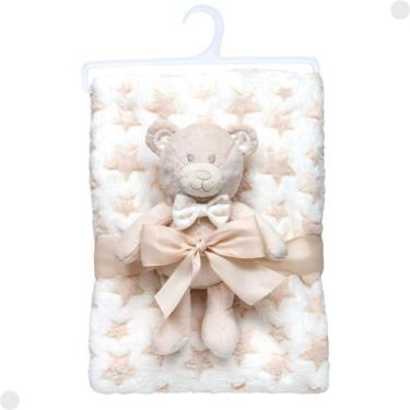 Imagem de Mantinha com Ursinho Soninho Bege Para Bebês 18066 - Buba