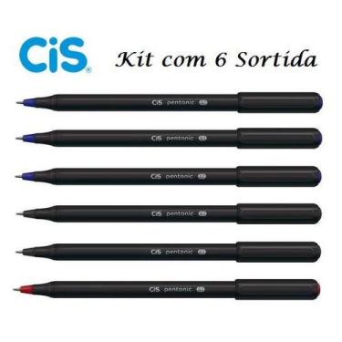 Imagem de Caneta Esferográfica Pentonic 0,7 Cis C/6 Azul / Preta / Vm