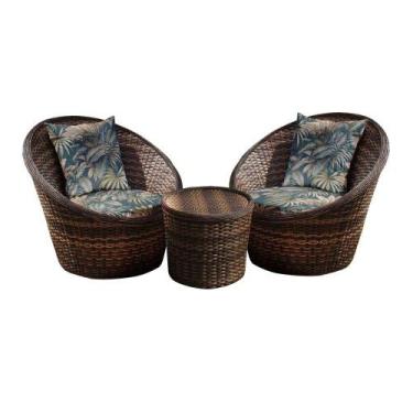 Imagem de Conjunto de Poltronas Fibra Sintética Bola - 2 Poltronas + 1 Mesa Cent