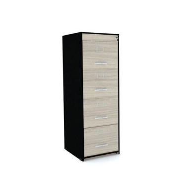 Imagem de Arquivo Com 04 Gavetas Maxxi Pandin 1,36 M Casablanca e Preto